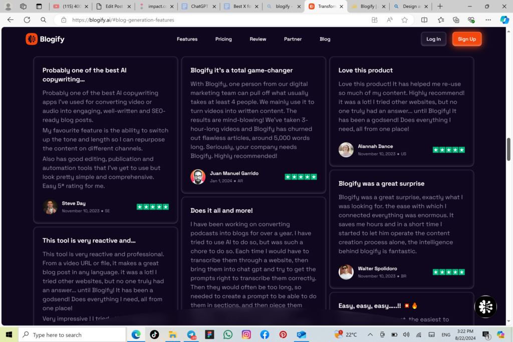 User Reviews and Feedback of Blogify